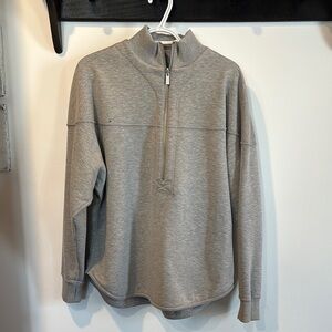 Reversible Gray Quarter-Zip Pullover